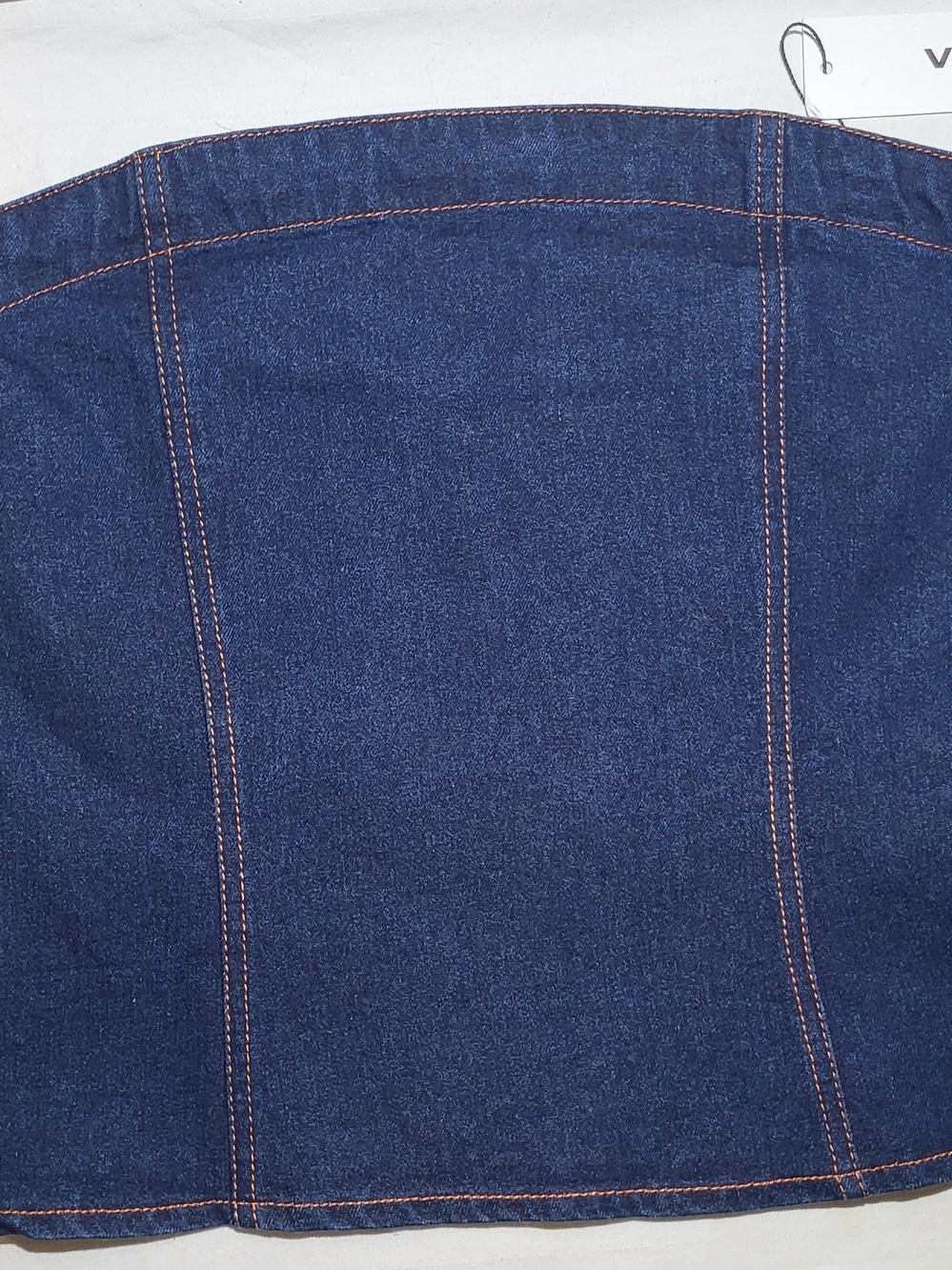 Vigoss NWT Women's Dark Denim Tube Top with Ruched Back